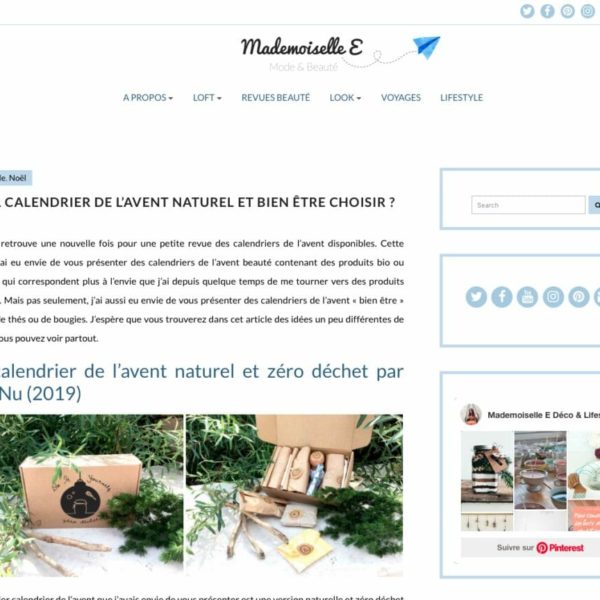 Capture Article calendrier zéro déchet Mademoiselle E
