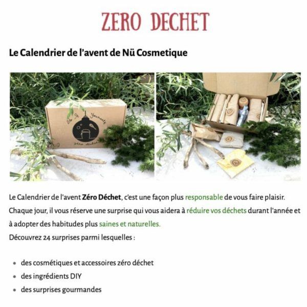 Capture d’écran sélection calendriers Caractère naturel