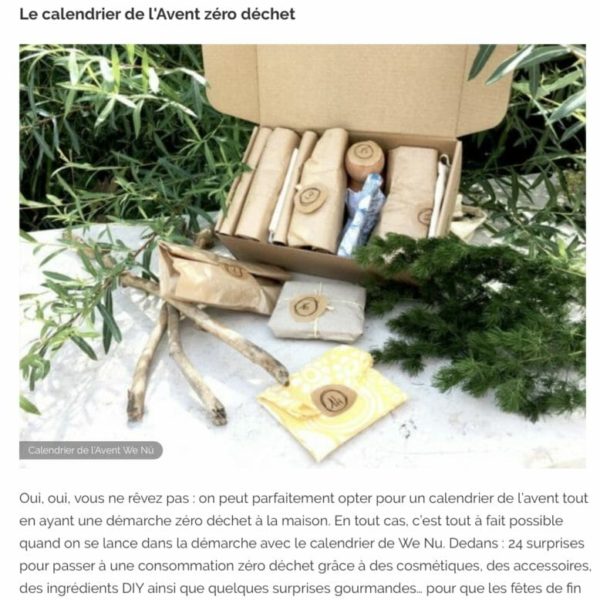 Capture d’écran sélection calendriers green 750g.com