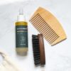 Coffret à barbe : huile + brosse + peigne